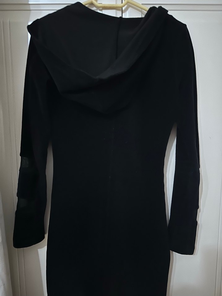 Siyah Fermuarlı Kadın Elbise - Görsel 4