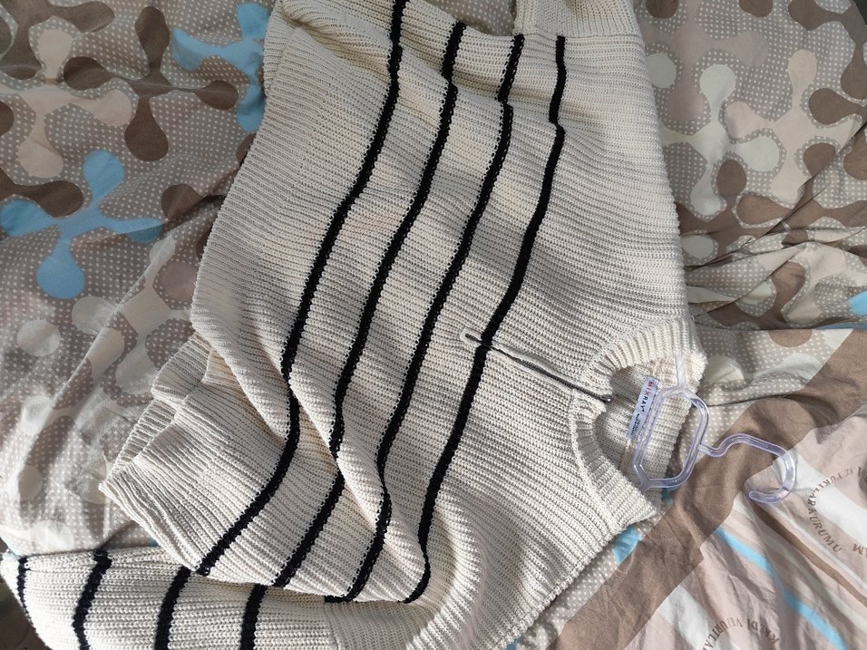 Çizgili Uzun Kollu Kadın Triko - Görsel 3