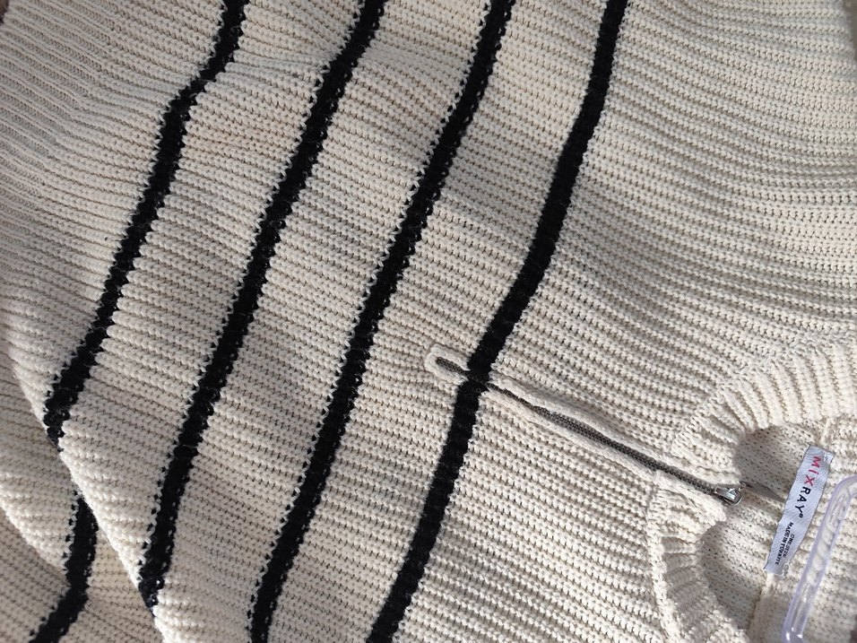 Çizgili Uzun Kollu Kadın Triko - Görsel 2