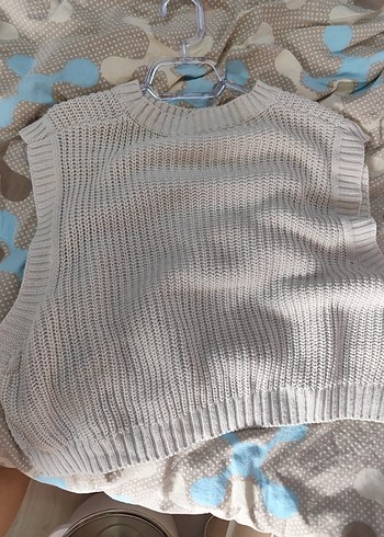 Gri Örgü Kadın Süveter - Görsel 2