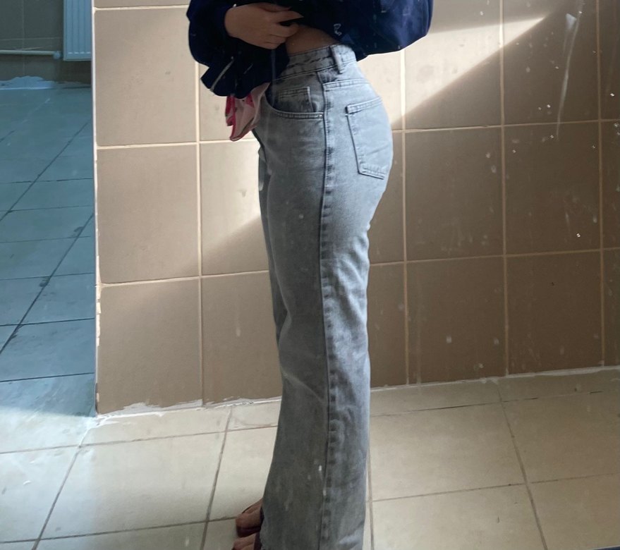 Gri Rahat Kesim Midi Kot Pantolon - Görsel 2