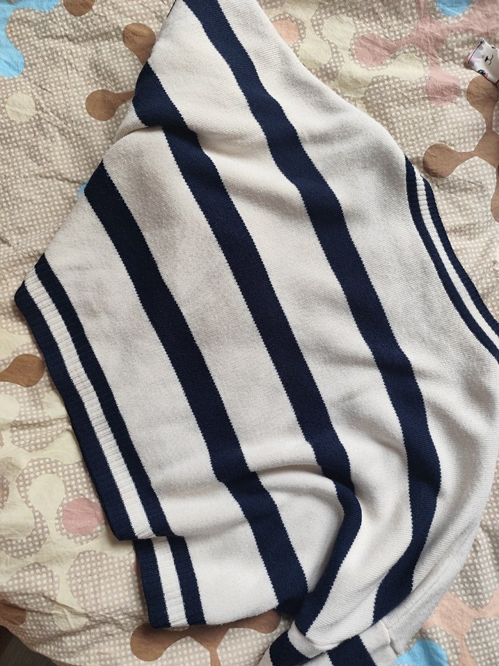 Kadın Çizgili Triko Kazak - Görsel 3