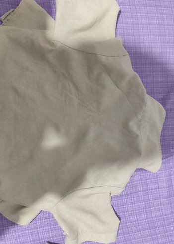 Bej Düğmeli Keten Kadın Gömlek - Görsel 2