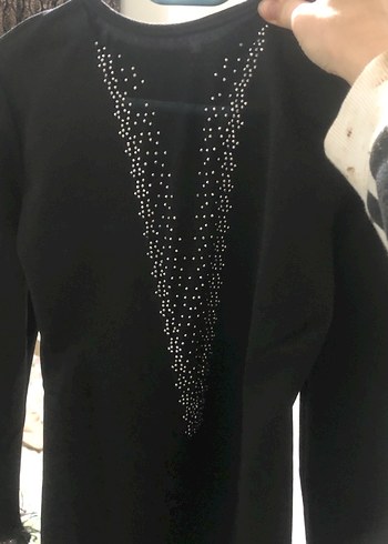 Uzun Kollu Siyah Kadın Gece Elbisesi - Görsel 3