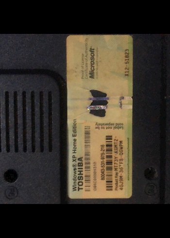  Beden Siyah Toshiba Dizüstü Bilgisayar