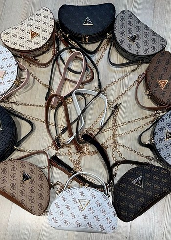 Diğer GUESS Kahverengi Baskılı Fermuarlı Kadın Çanta