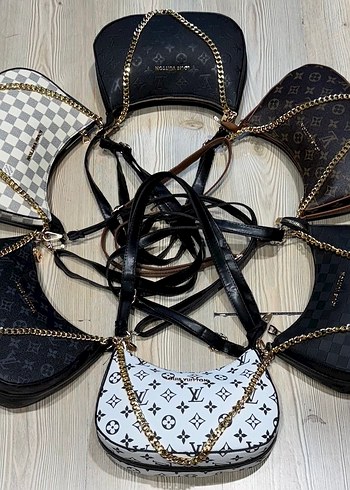 Diğer Louis Vuitton Zincir Detaylı Siyah Deri Kadın Çanta
