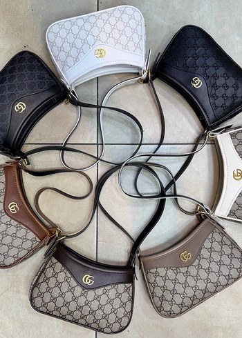 Diğer Gucci Desenli Kahverengi Deri Kadın Çanta