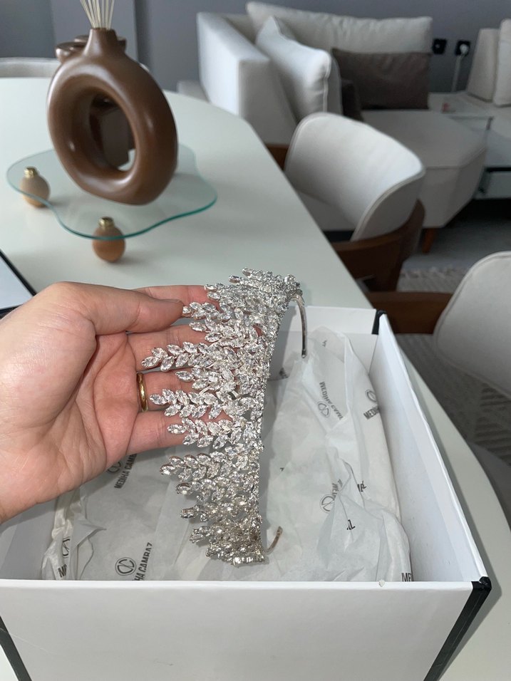 Medihacambaz Lavin Zirkon Taşlı Gelin Tacı - Görsel 5