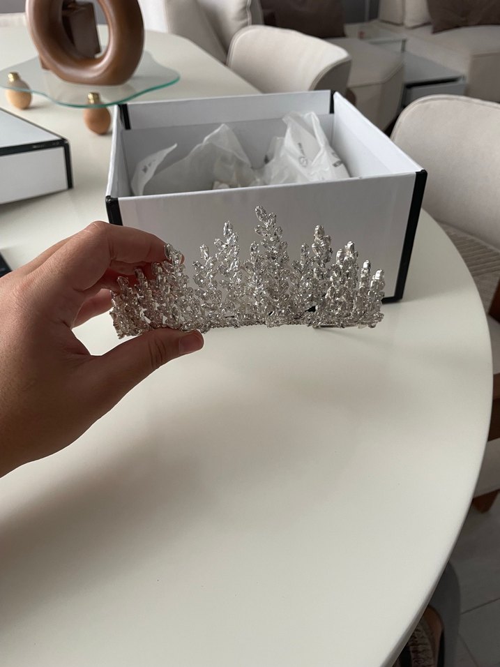 Medihacambaz Lavin Zirkon Taşlı Gelin Tacı - Görsel 4