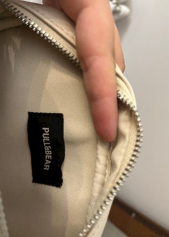 Pull and Bear Pull and Bear Beyaz Deri Zebra Desenli Çapraz Çanta