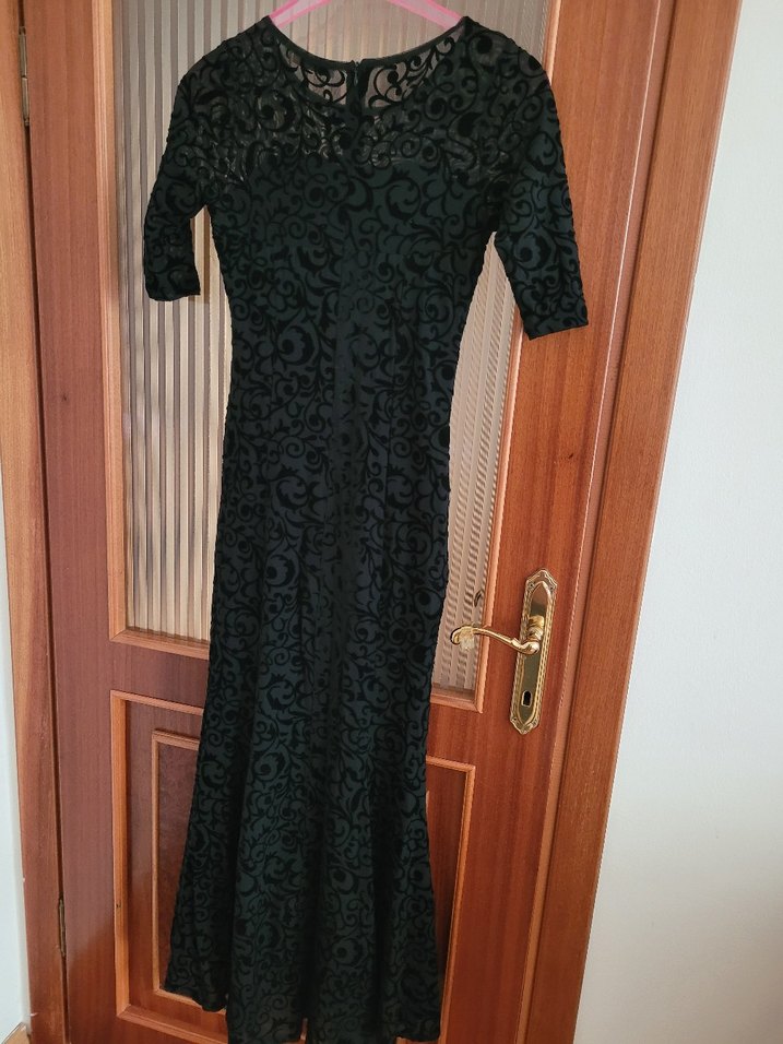 Dantel Detaylı Siyah elbise - Görsel 4