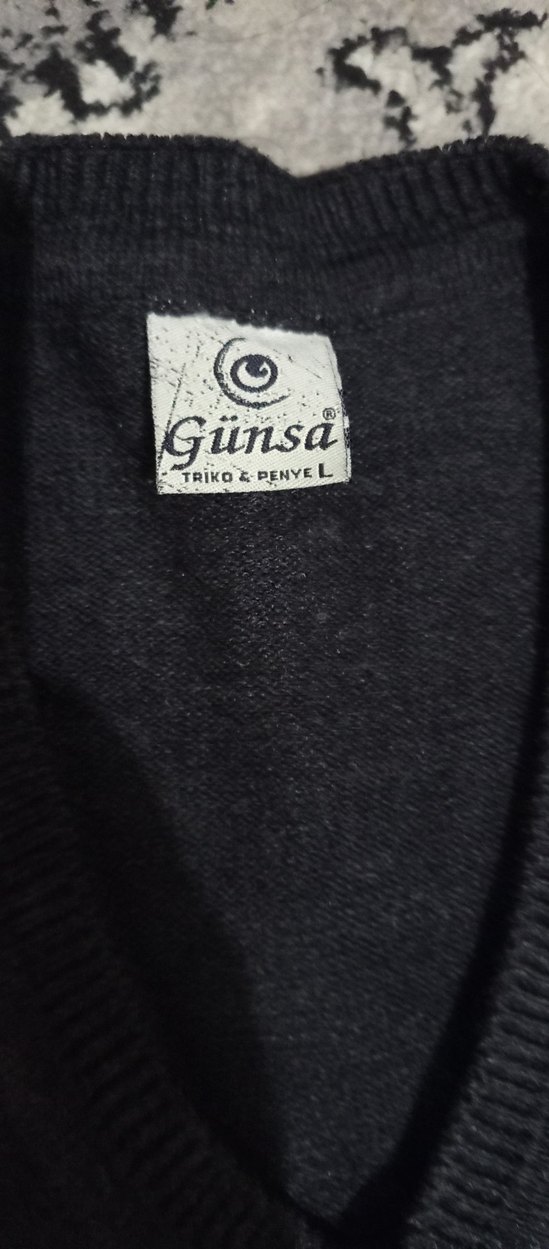 Bohem Tarz Retro Desenli V Yaka Gri Erkek Kazak - Görsel 3