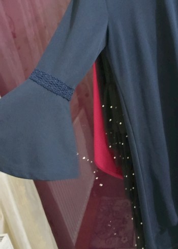 lacivert Uzun Kollu Salaş Kadın tunik - Görsel 2