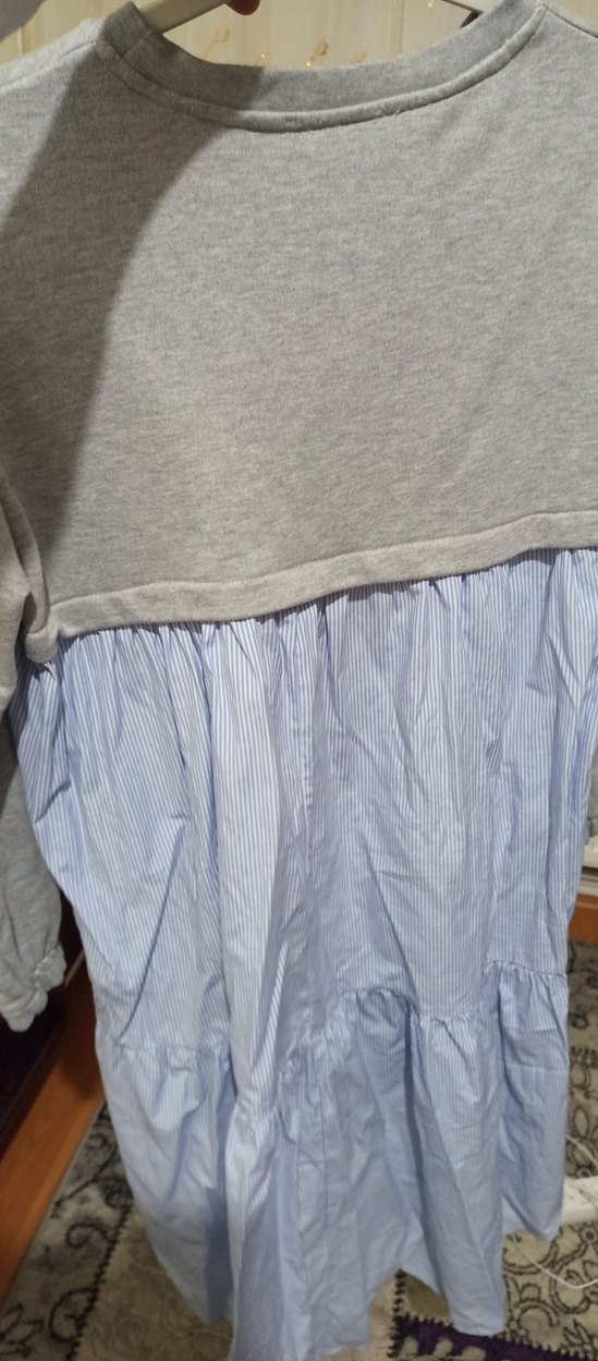 Gri Uzun Kollu Kadın tunik - Görsel 3