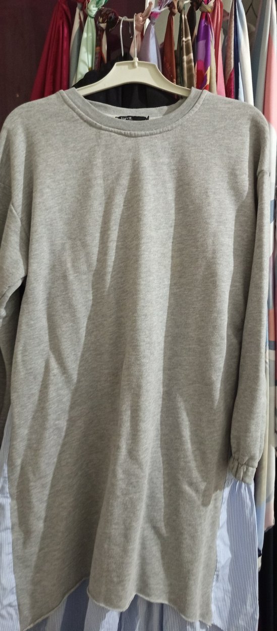 Gri Uzun Kollu Kadın tunik - Görsel 2