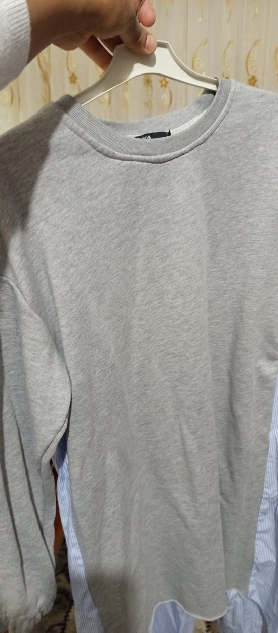 Gri Uzun Kollu Kadın tunik - Görsel 4