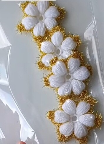 Örgü papatya  her renk  örülür  - Görsel 2