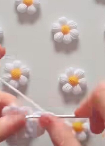 Örgü papatya  her renk  örülür  - Görsel 5