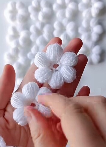 Örgü papatya  her renk  örülür  - Görsel 4