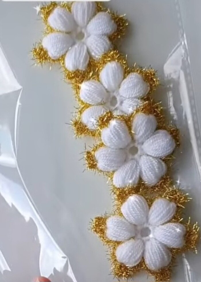 Örgü papatya  her renk  örülür  - Görsel 2