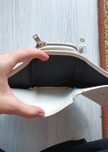 bej renk Deri Fermuarlı Kadın Cüzdanı - Görsel 5