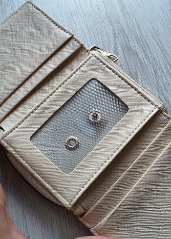 bej renk Deri Fermuarlı Kadın Cüzdanı - Görsel 8