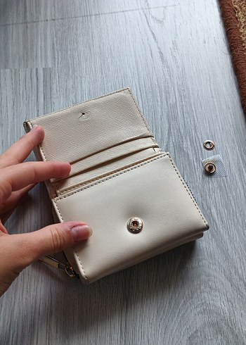 bej renk Deri Fermuarlı Kadın Cüzdanı - Görsel 3