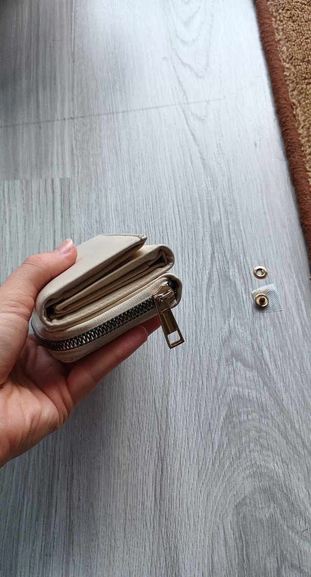 bej renk Deri Fermuarlı Kadın Cüzdanı - Görsel 2