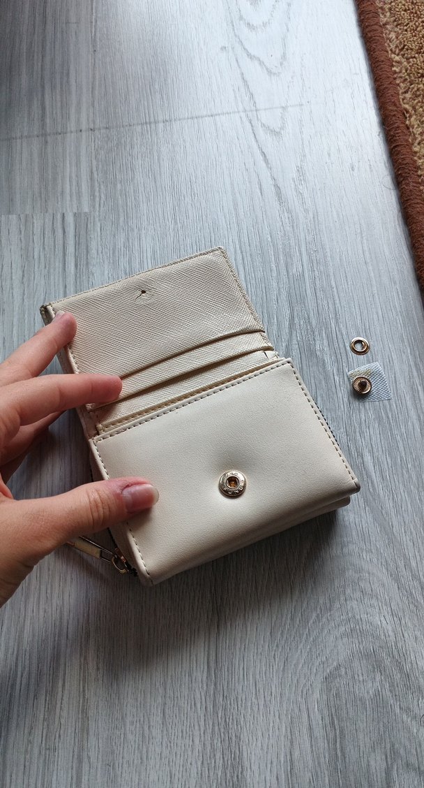 bej renk Deri Fermuarlı Kadın Cüzdanı - Görsel 3