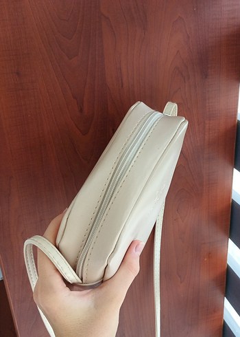 Bej Renk Deri Kadın Çanta - Görsel 3