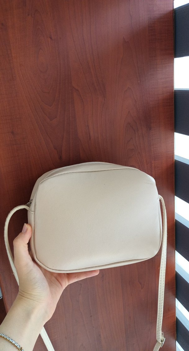 Bej Renk Deri Kadın Çanta - Görsel 5