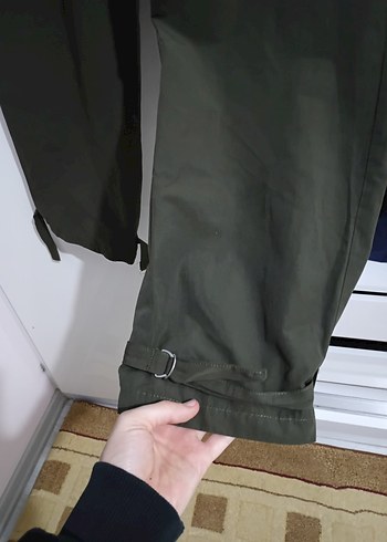 ZARA Haki Rahat Kesim Kadın Paraşüt Pantolon - Görsel 4