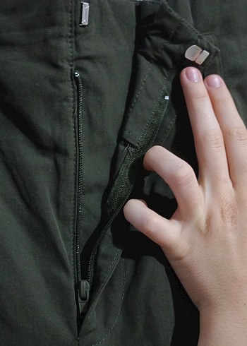 ZARA Haki Rahat Kesim Kadın Paraşüt Pantolon - Görsel 6