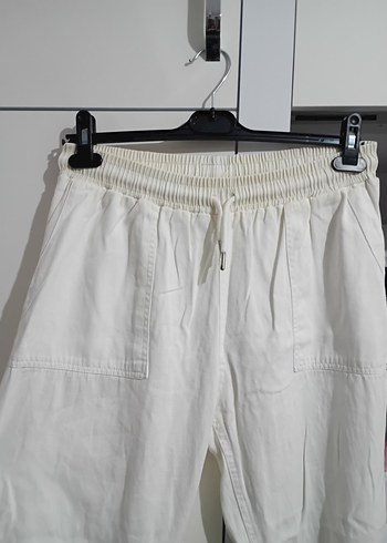Beyaz Pamuklu Rahat Kesim Kadın eşofman - Görsel 3