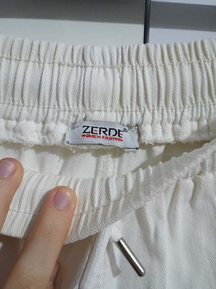 Beyaz Pamuklu Rahat Kesim Kadın eşofman - Görsel 2