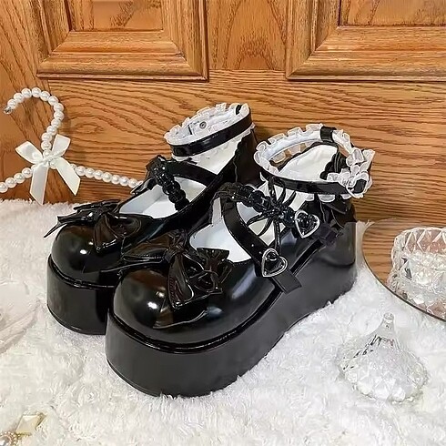 Gothic Lolita Mary Jane Platform Topuklu