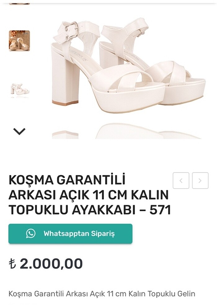 11 cm koşma garantili gelinlik ayakkabısı - Görsel 4