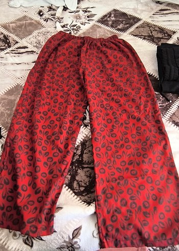 Diğer Kadın Kırmızı Salaş Midi Pantolon