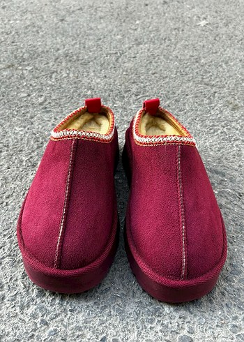 38 Beden Bordo Bohem Nakışlı Sıcak Terlik