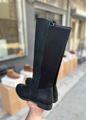 37 Beden Kadın Siyah Dizüstü Stiletto Topuklu Bot