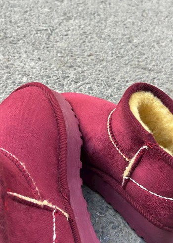 Ugg Bordo Kürklü Kadın Dolgu Topuk Bot