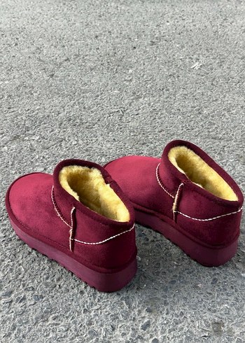 40 Beden bordo Renk Bordo Kürklü Kadın Dolgu Topuk Bot