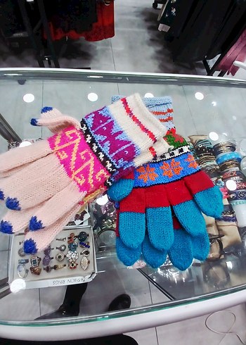 Renkli Bohem Örgü Kadın Eldivenleri - Görsel 6