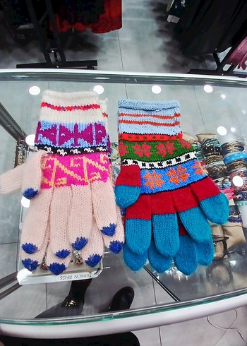 Renkli Bohem Örgü Kadın Eldivenleri - Görsel 5