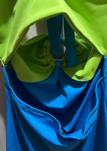 Renkli Mavi Kadın Midi Elbise - Görsel 4