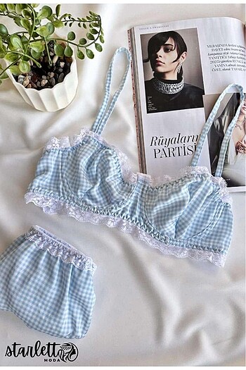 Pinterest Model Mavi Bralet Takım