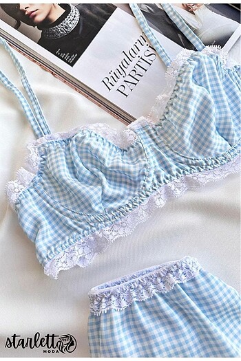 Diğer Pinterest Model Mavi Bralet Takım