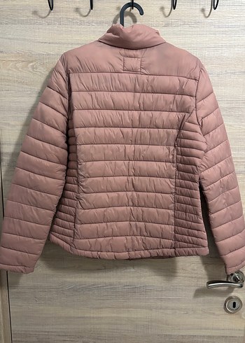 Toz pembe Kadın Midi Kışlık Mont Fermuarlı - Görsel 3