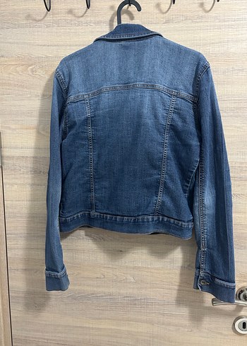 Düğmeli Mavi Kadın Kot Ceket - Görsel 3